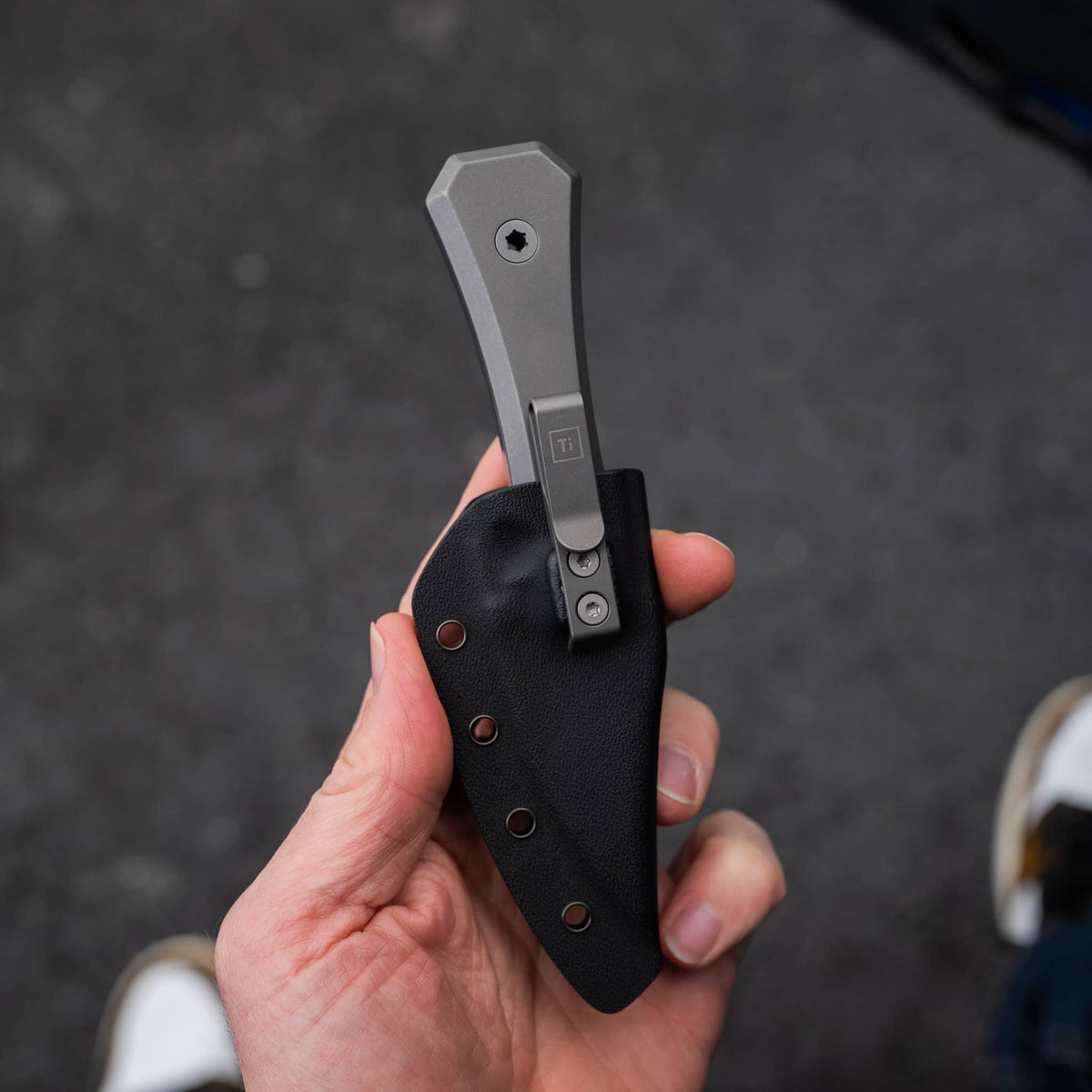 Big i Design AUX MFG Ti Pocket Bowie Fixed Blade