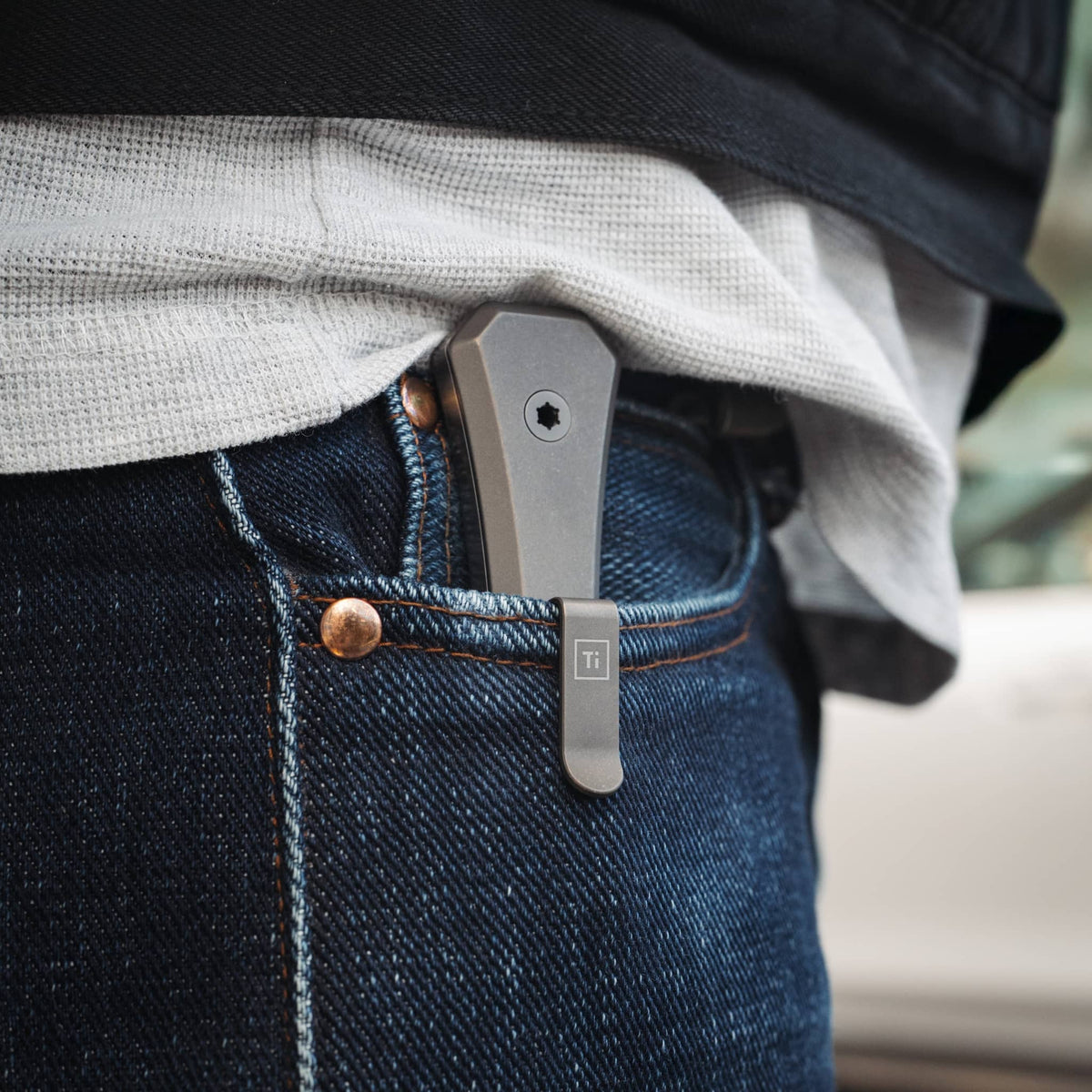 Big i Design AUX MFG Ti Pocket Bowie Fixed Blade