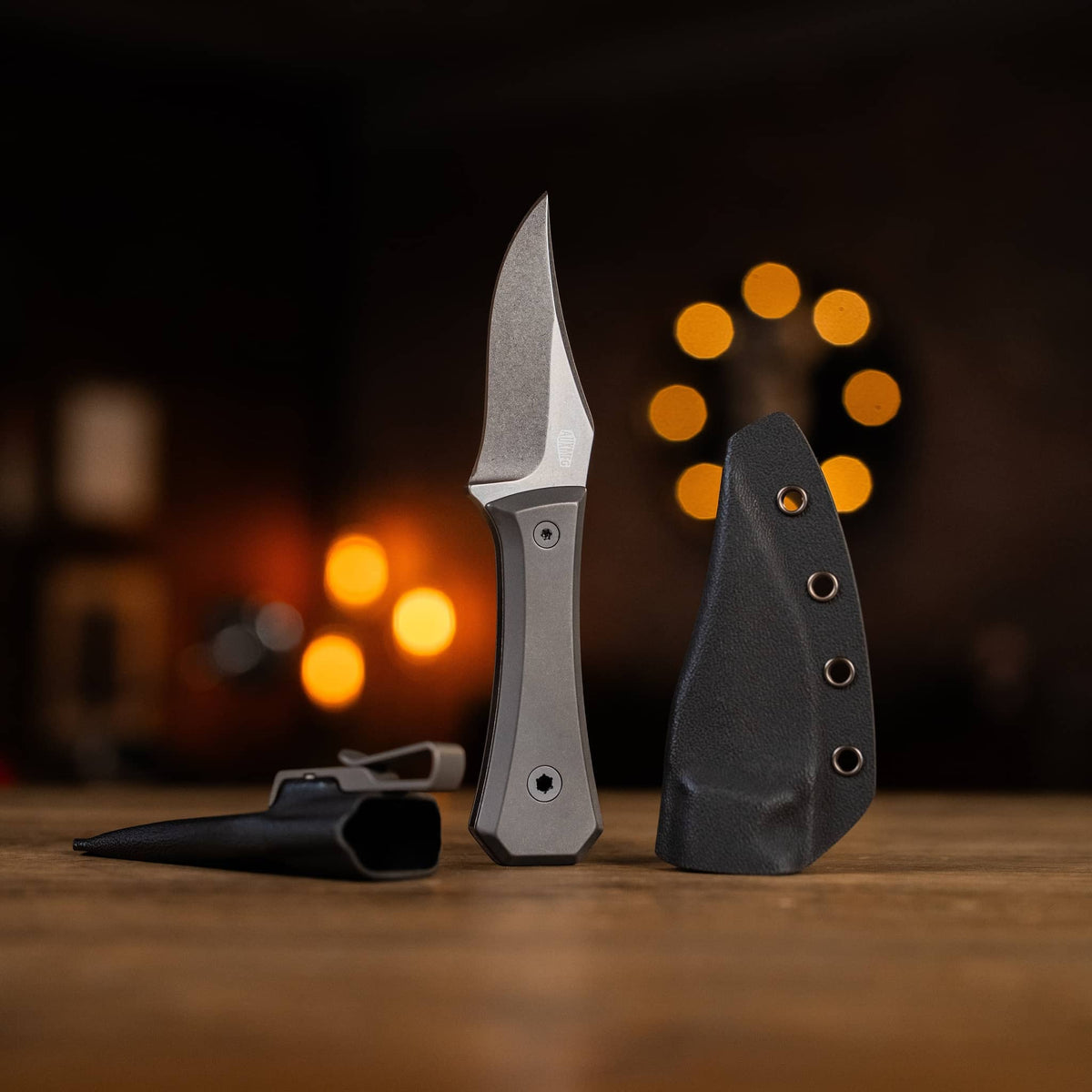 Big i Design AUX MFG Ti Pocket Bowie Fixed Blade