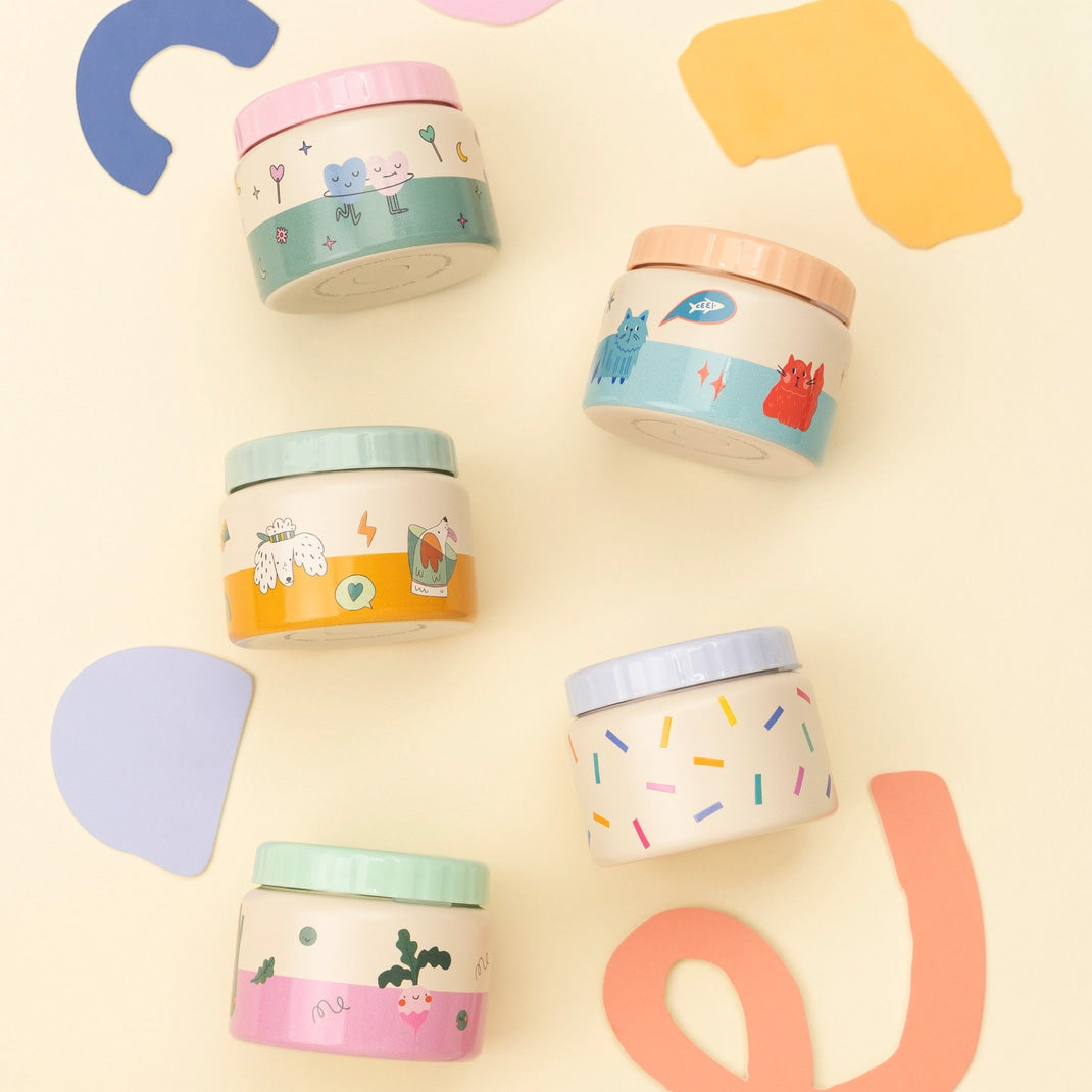 The Cotton Cloud Stainless Steel Thermo Food Jar 350ml, Confetti