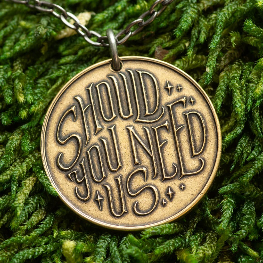 Shire Post Mint Labyrinth Should You Need Us Necklace, Charm Only