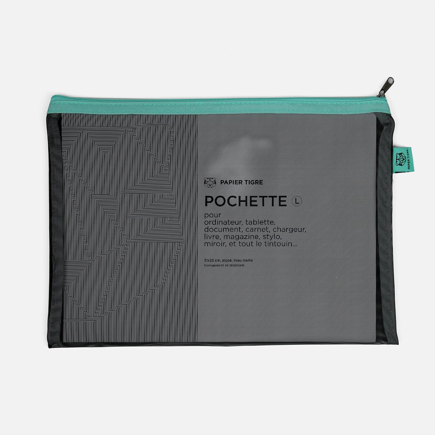 Papier Tigre Mesh Pocket L, Black