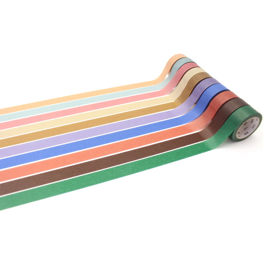 Mt masking tape MT Basic Box of 10 15mm Washi Tape, 10P Muted Colour