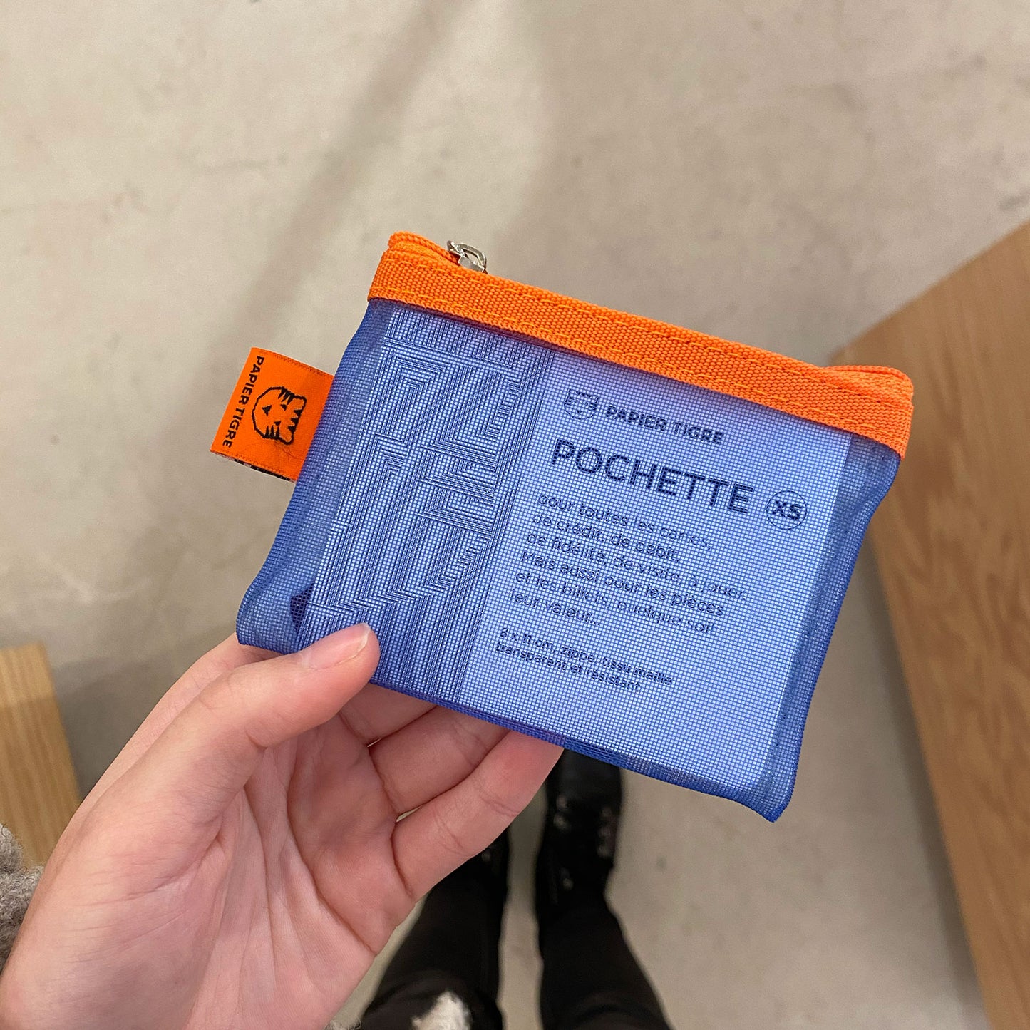 Papier Tigre Mesh Pocket XS, Peach Cobalt