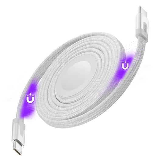 Statik® MagStack Duo USB C Cable with Apple Watch Charger 1.5 m, White