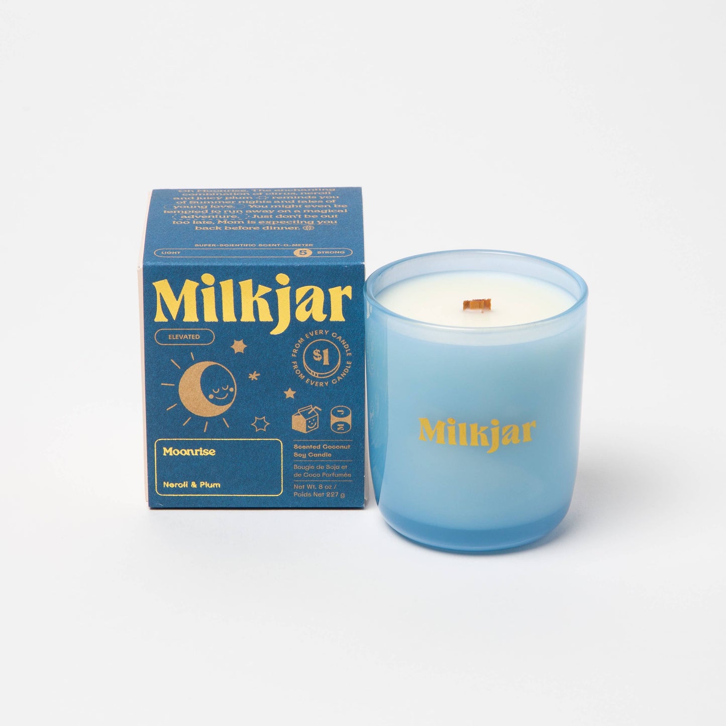 Milk Jar Candle Co. Moonrise - Neroli & Plum Coconut Soy, 8oz