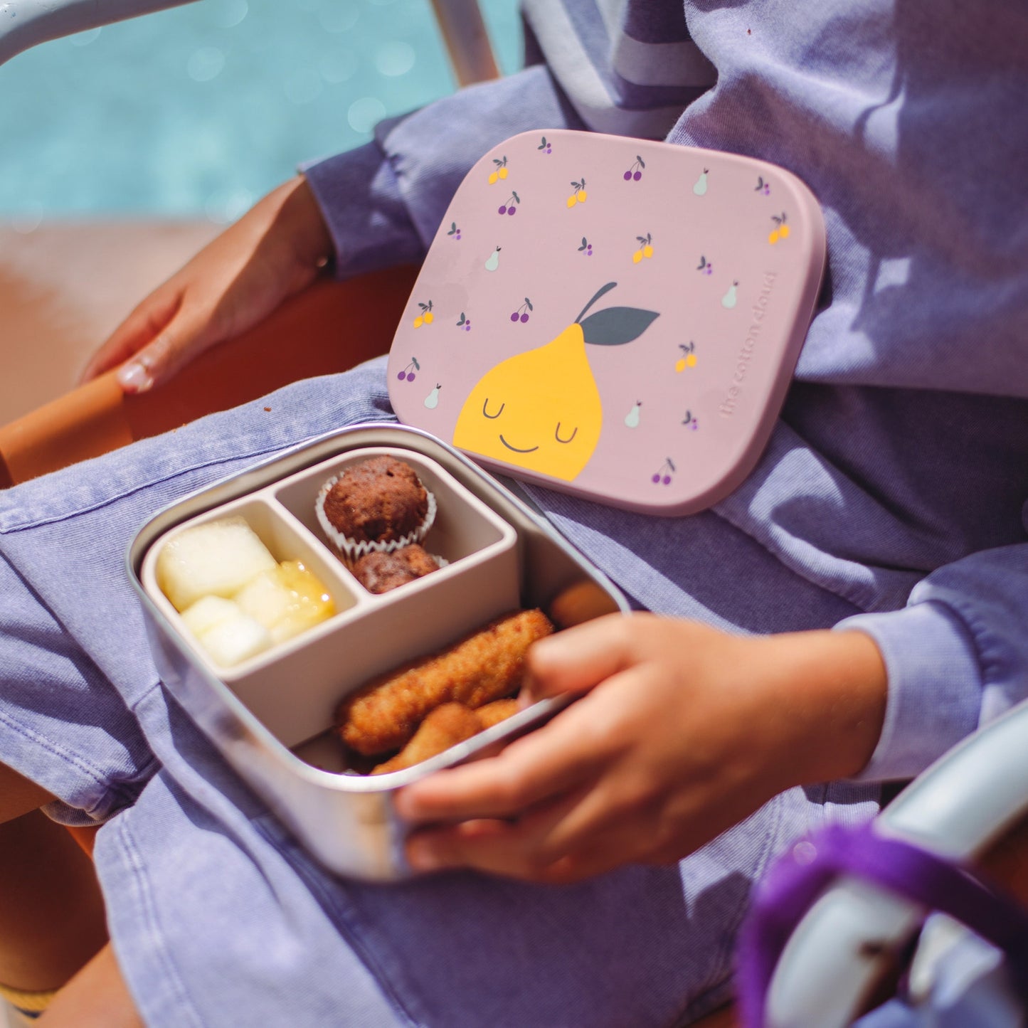 The Cotton Cloud Stainless Steel Lunchbox with Removable Compartments, Confetti