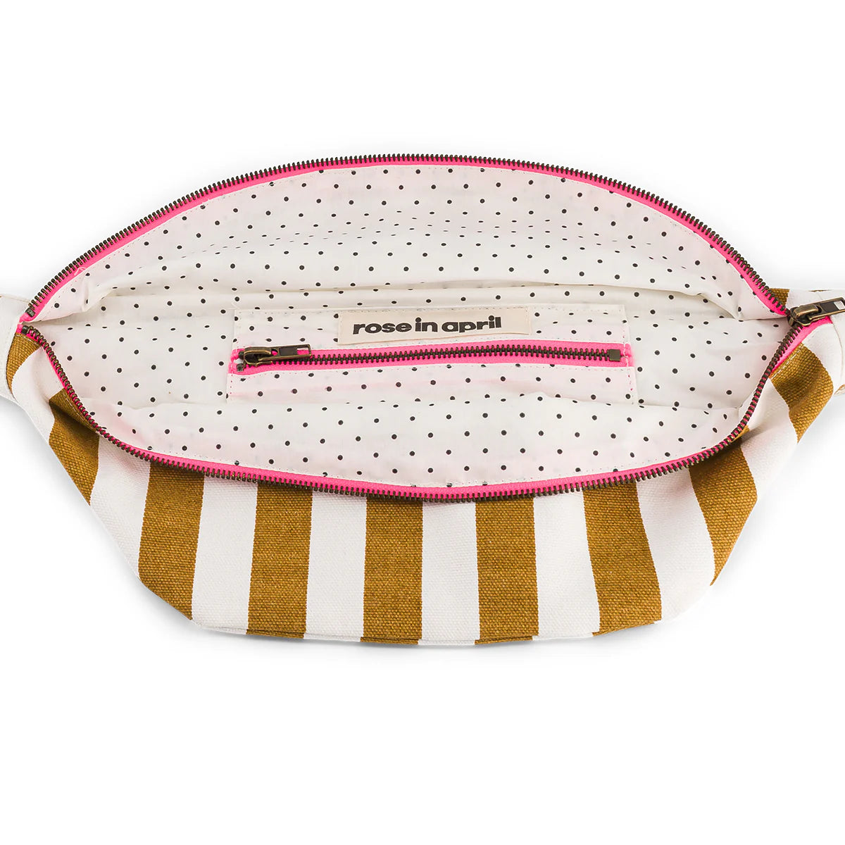 Rose in April Bum Bag Stripes, Caramel