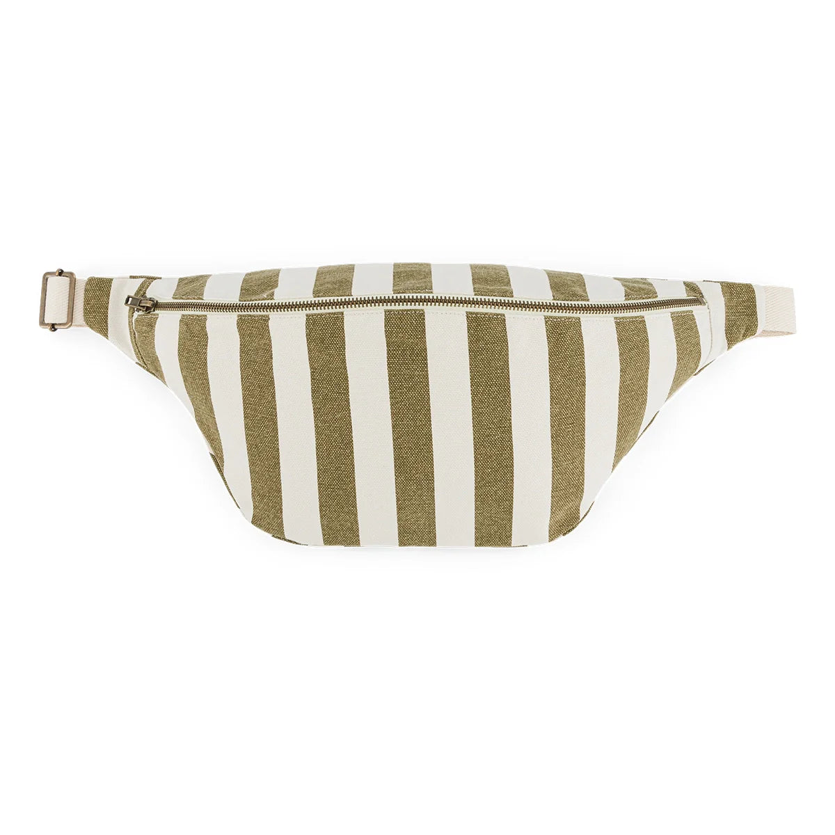 Rose in April Bum Bag Stripes, Olive / Natural