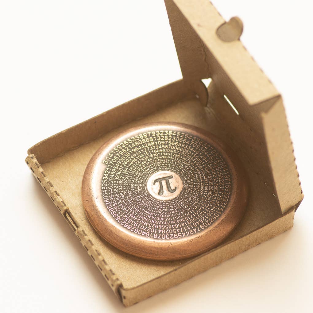 Shire Post Mint Pizza Pi Coin in Copper with Tiny Pizza Box