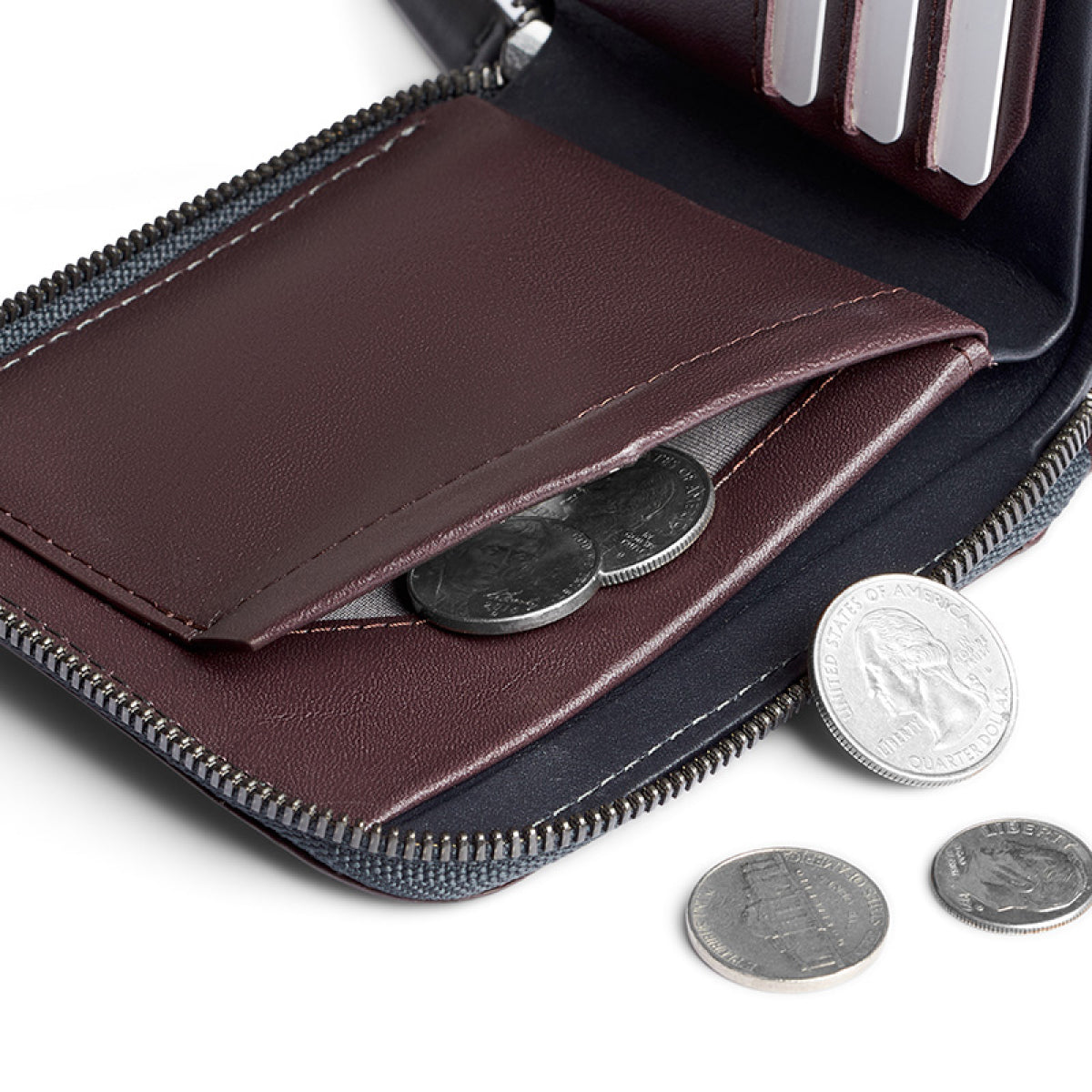 Bellroy Zip Wallet, Deep Plum