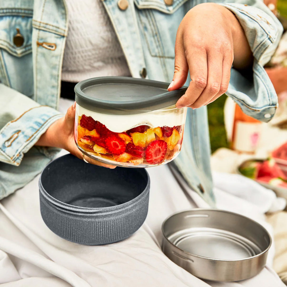Black + Blum Glass Lunch Bowl, Slate