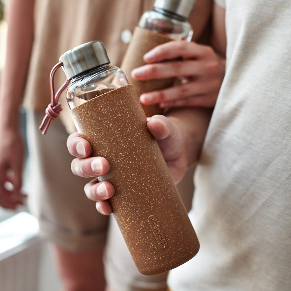 Black + Blum Glass Water Bottle 600ml, Slate