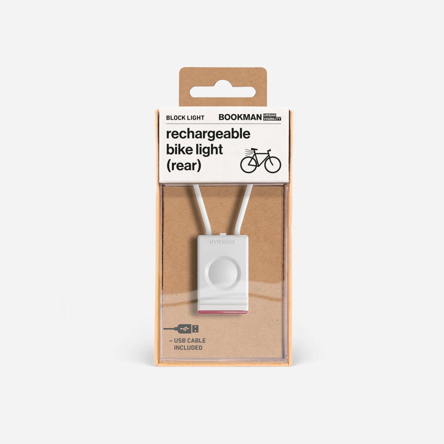 Bookman Urban Visibility Block Light Rear, White