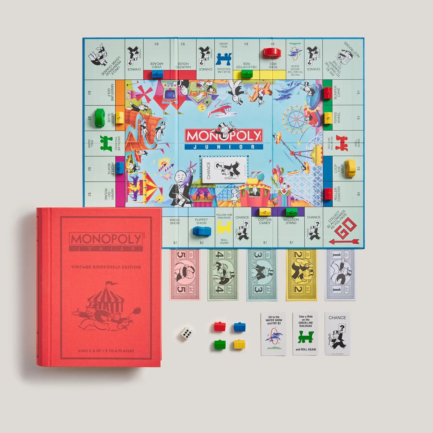 WS Game Company Vintage Bookshelf Edition, Monopoly Junior