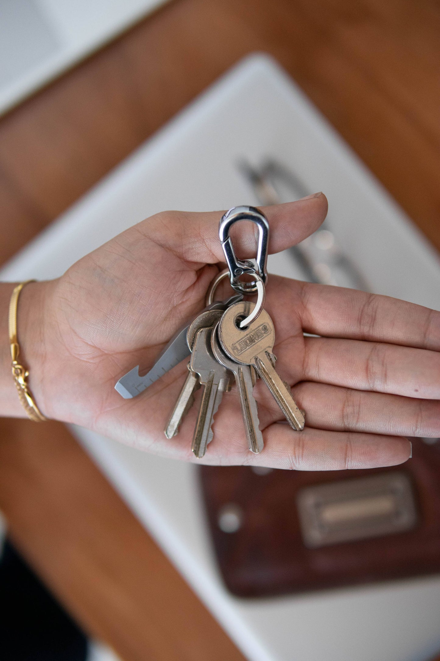 KeySmart® KeyClip Secure Carabiner Clip, Stainless Steel
