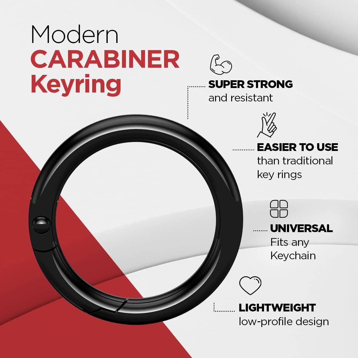 KeySmart® Carabiner Clip 2 Pack, Black