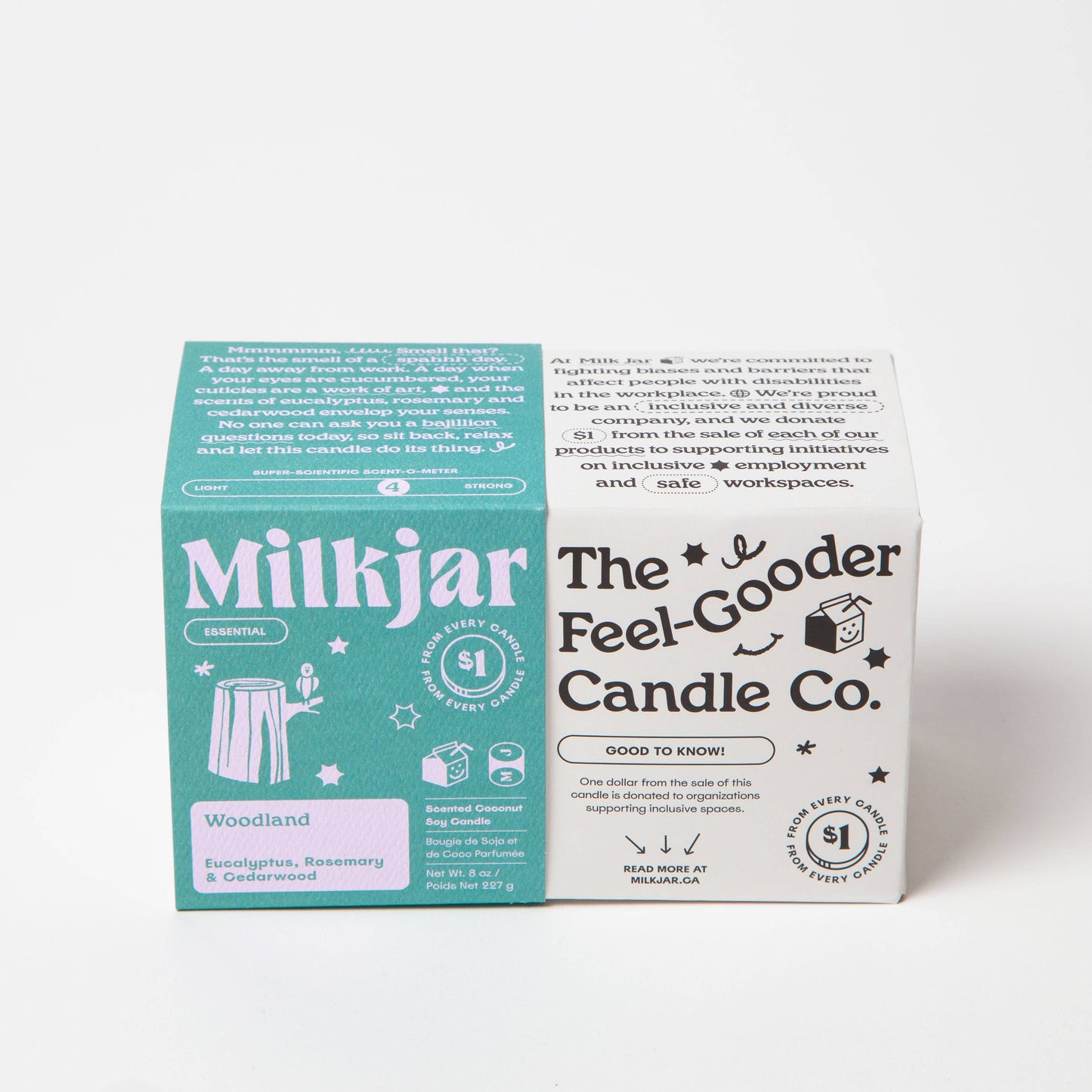 Milk Jar Candle Co. Woodland - Essential Oil Coconut Soy, 8oz
