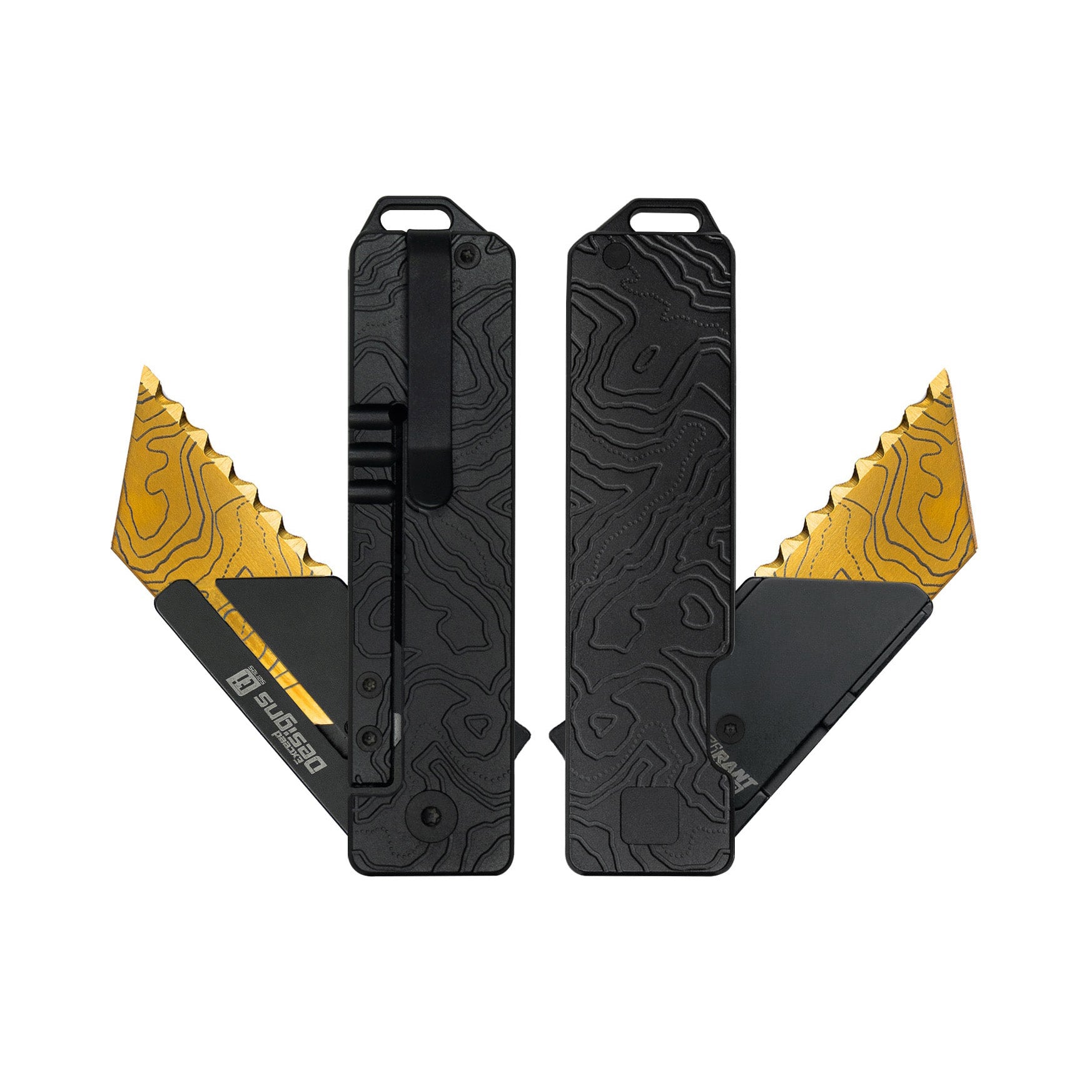 Exceed Designs TiRant RAZOR V3 Utility Knife, (Jet-Black 6AL-4V Titani ...