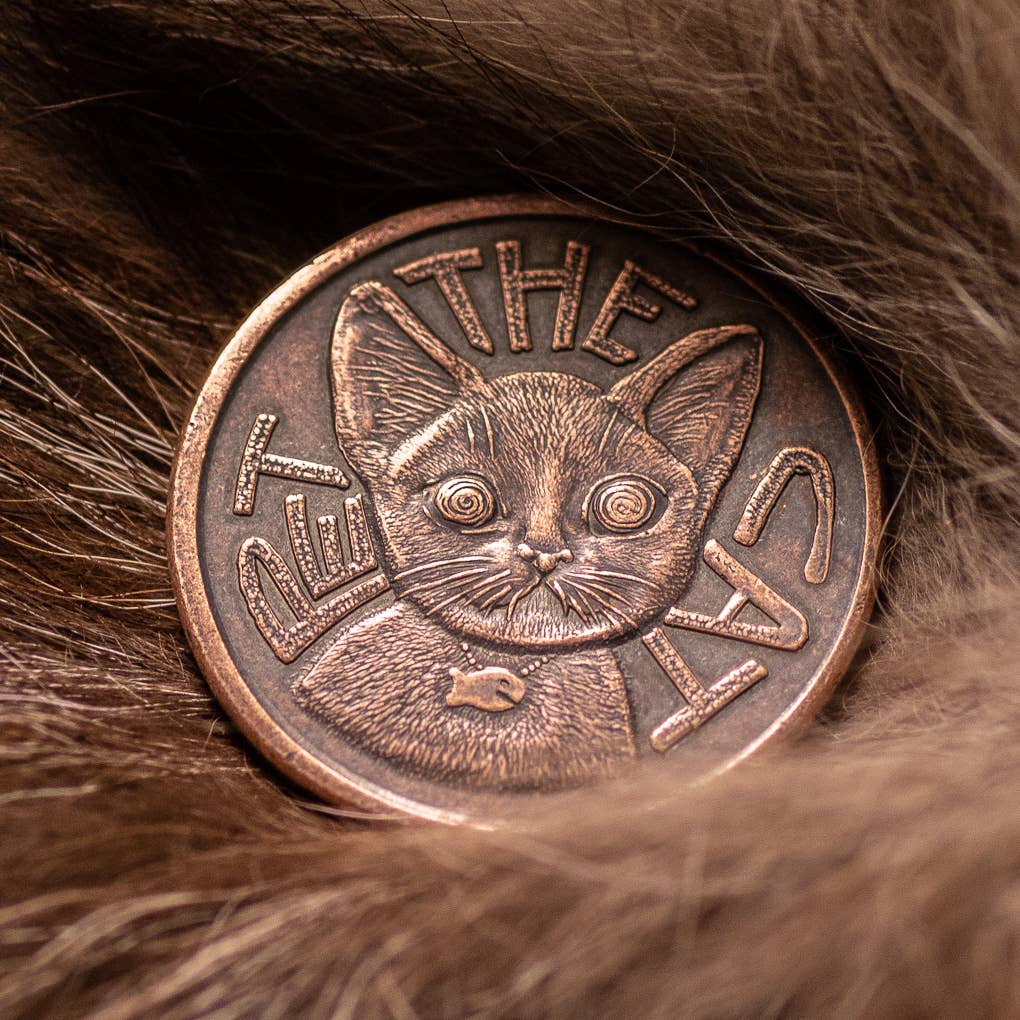 Shire Post Mint Pet the Cat / Flip Again Copper Decision Maker Coin