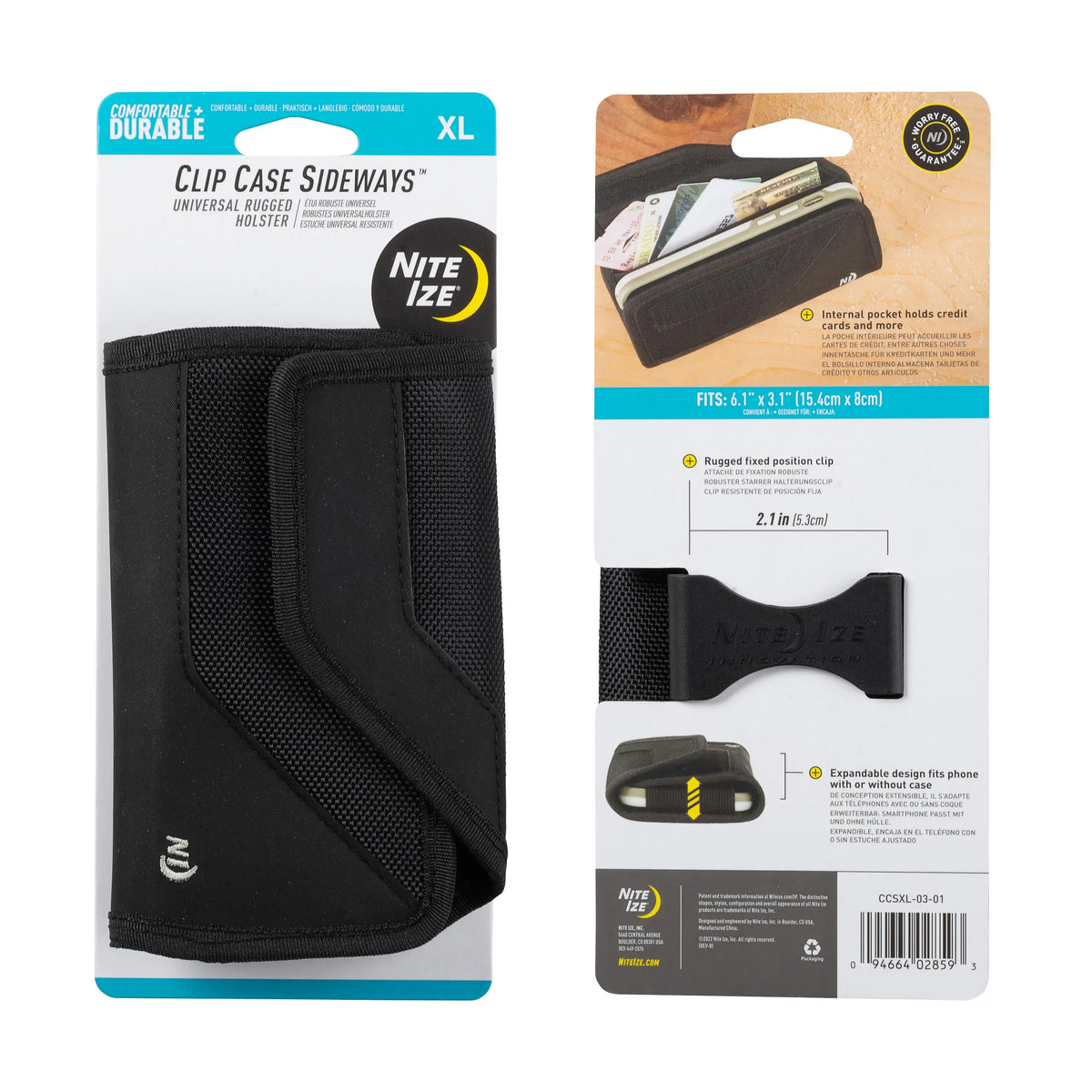 Nite Ize Clip Case Sideways™ Universal Rugged Holsters XL, Black