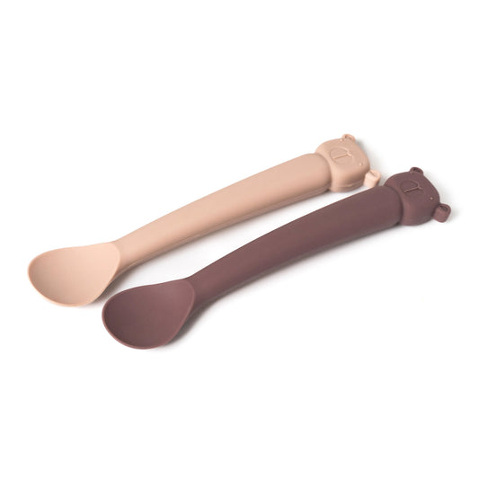 The Cotton Cloud Ergonomic Silicone Spoon Set Lili, Plum