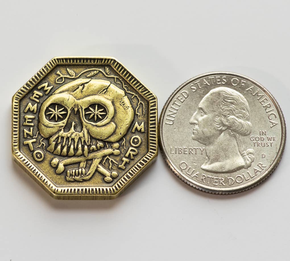 Shire Post Mint Memento Mori / Memento Vivere Reminder Brass Coin