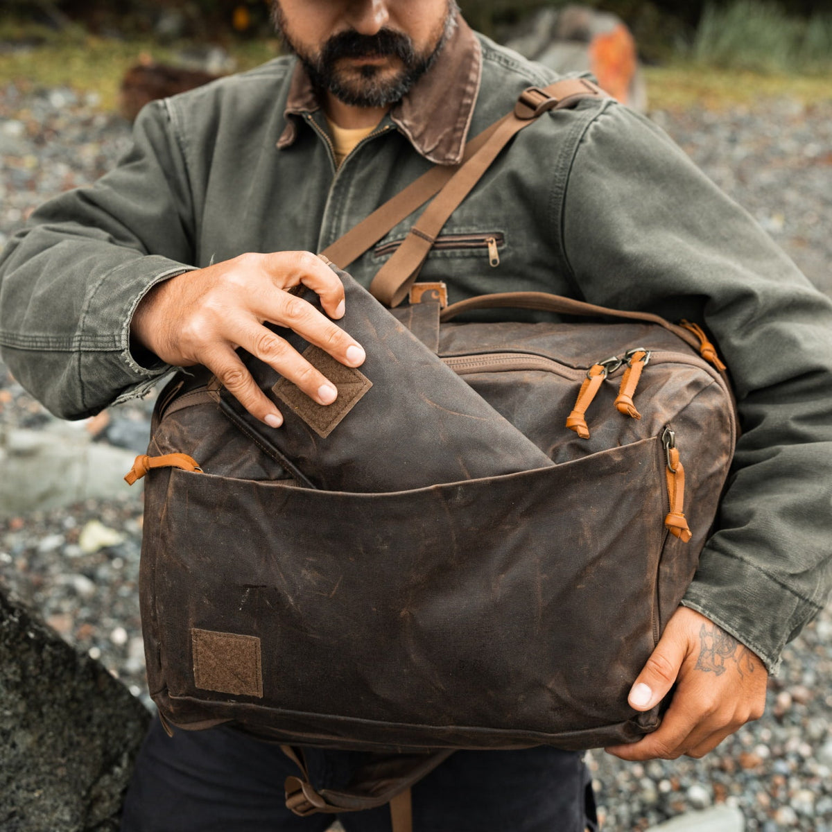 EVERGOODS Civic Access Pouch 1L, Waxed Tan, bilde 11