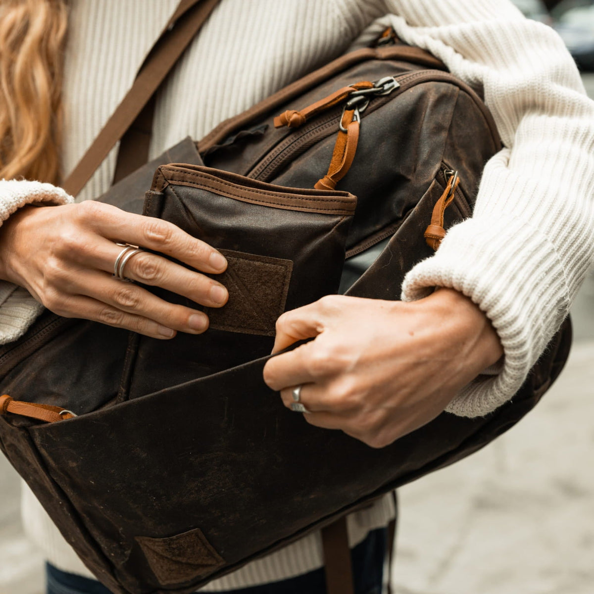 EVERGOODS Civic Access Pouch 1L, Waxed Tan, bilde 9