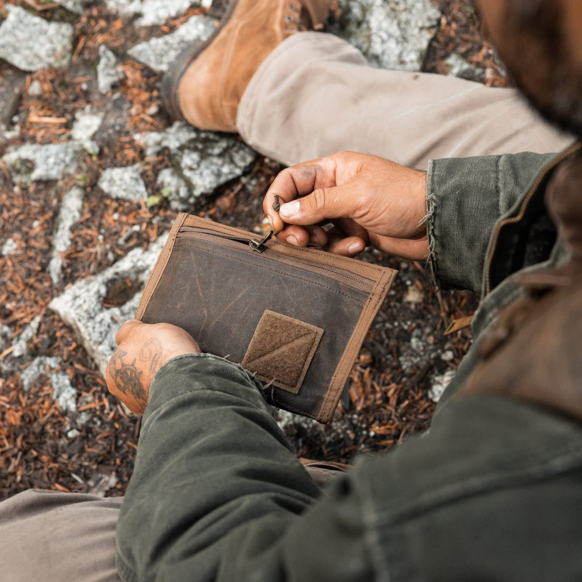EVERGOODS CIVIC Flat Pouch, Waxed Tan, bilde 2
