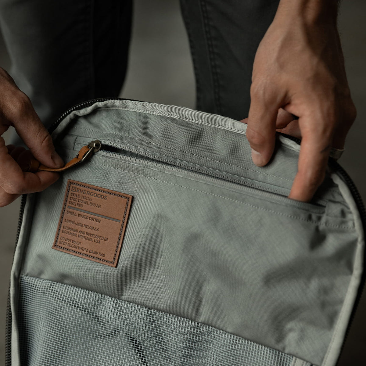 EVERGOODS Civic Travel Bag 26L, Waxed Olive, bilde 6