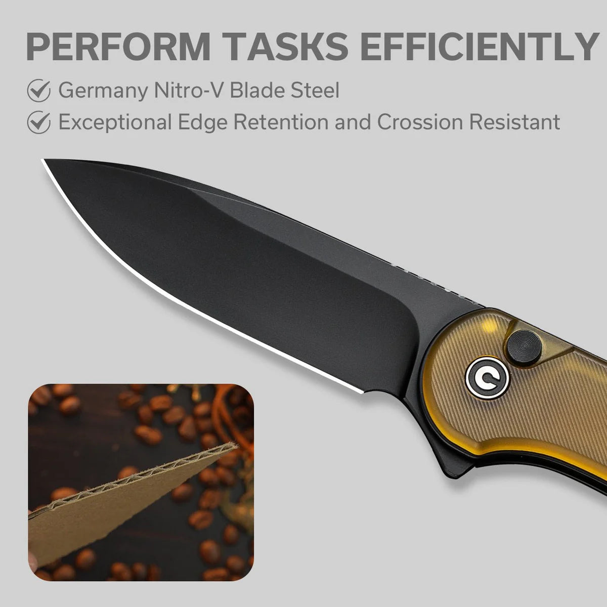 Civivi Button Lock Elementum II, Bead Blasted Ultem