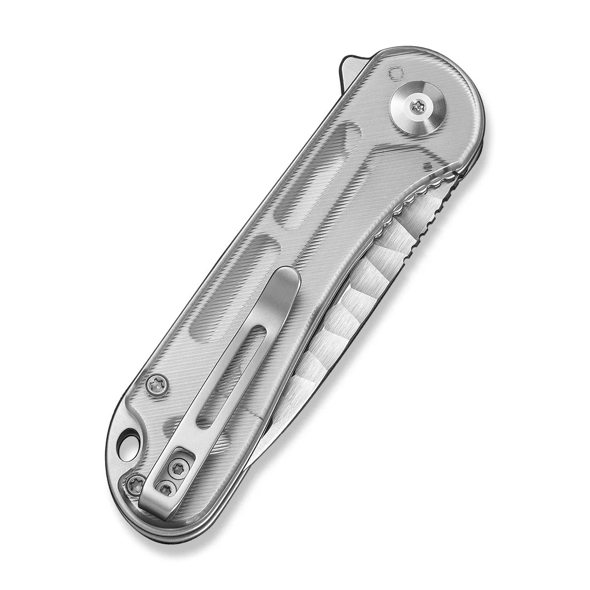 Civivi Elementum, Polished Clear Lexan / Satin Finished With Rock-Grind Pattern