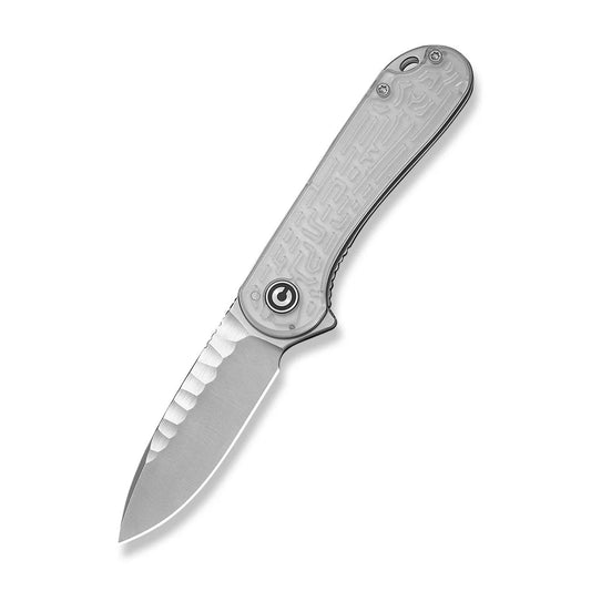 Civivi Elementum, Polished Clear Lexan / Satin Finished With Rock-Grind Pattern