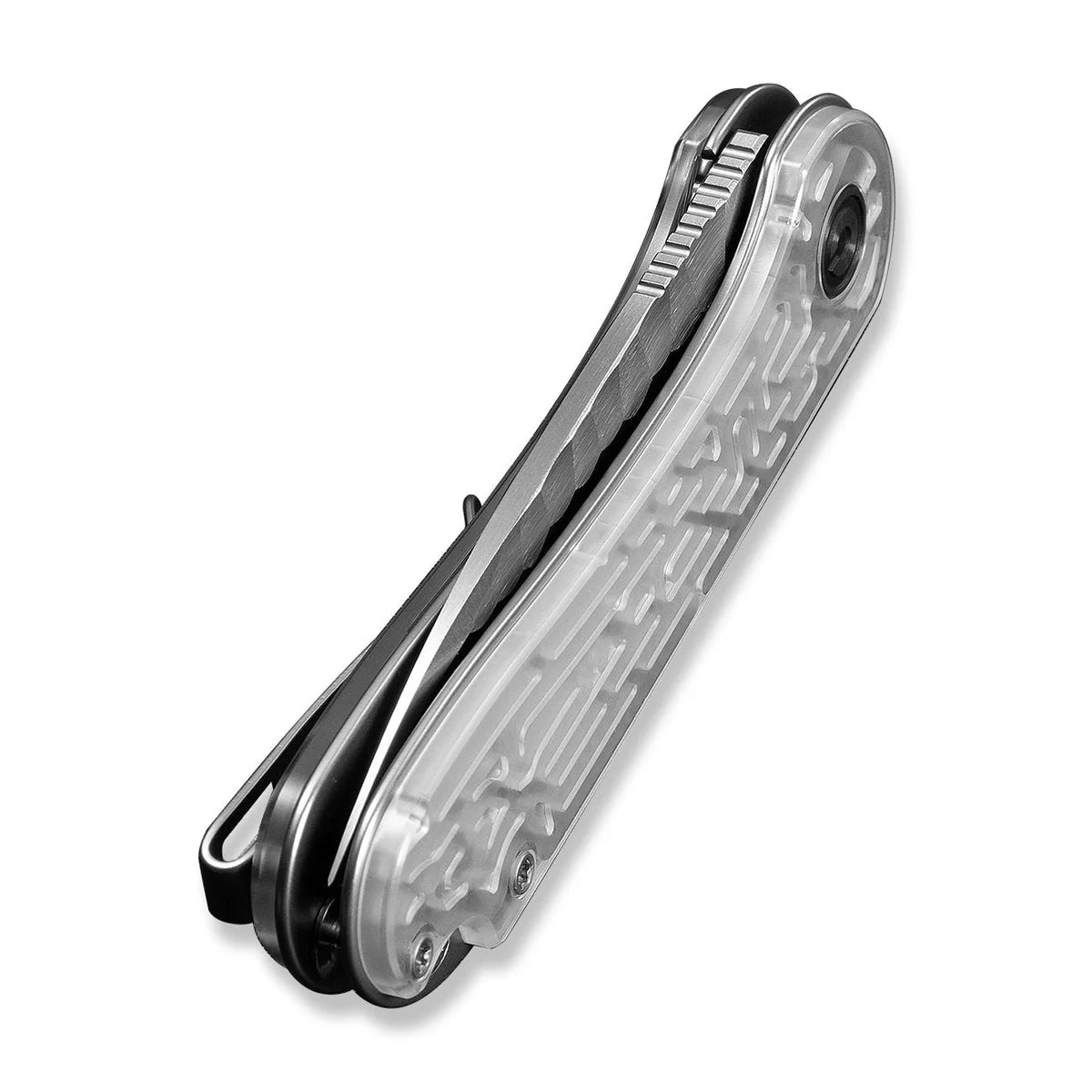 Civivi Elementum, Polished Clear Lexan / Satin Finished With Rock-Grind Pattern