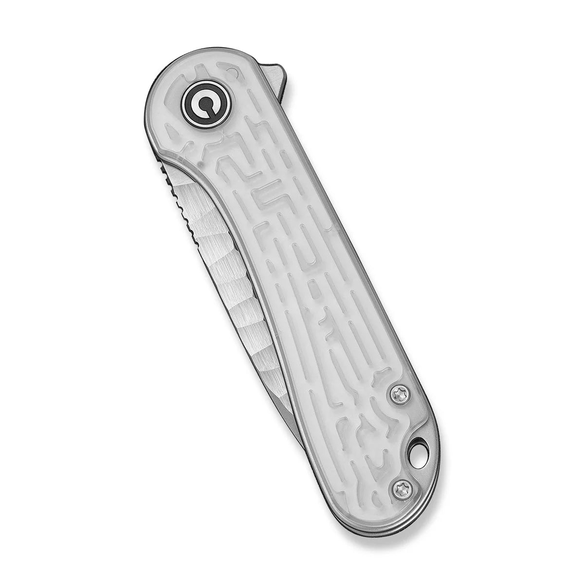 Civivi Elementum, Polished Clear Lexan / Satin Finished With Rock-Grind Pattern