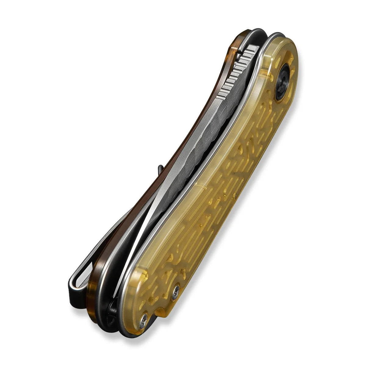 Civivi Elementum, Polished Yellow Ultem / Satin Finished With Rock-Grind Pattern