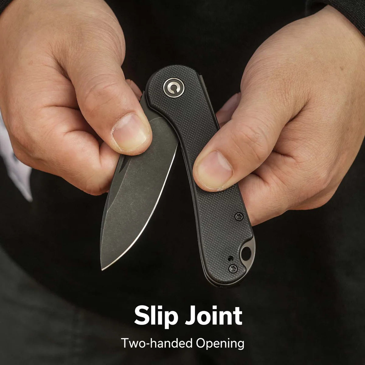 Civivi Elementum Slip Joint, Black G10 / Black Stonewashed