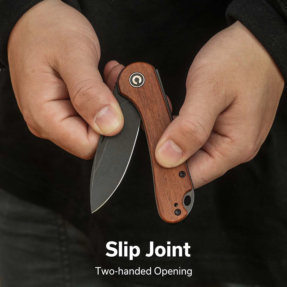 Civivi Elementum Slip Joint, Guibourtia Wood / Black Stonewashed
