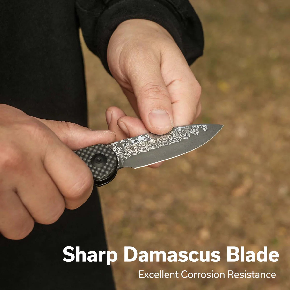 Civivi Elementum Slip Joint, Twill Carbon Fiber / Damascus