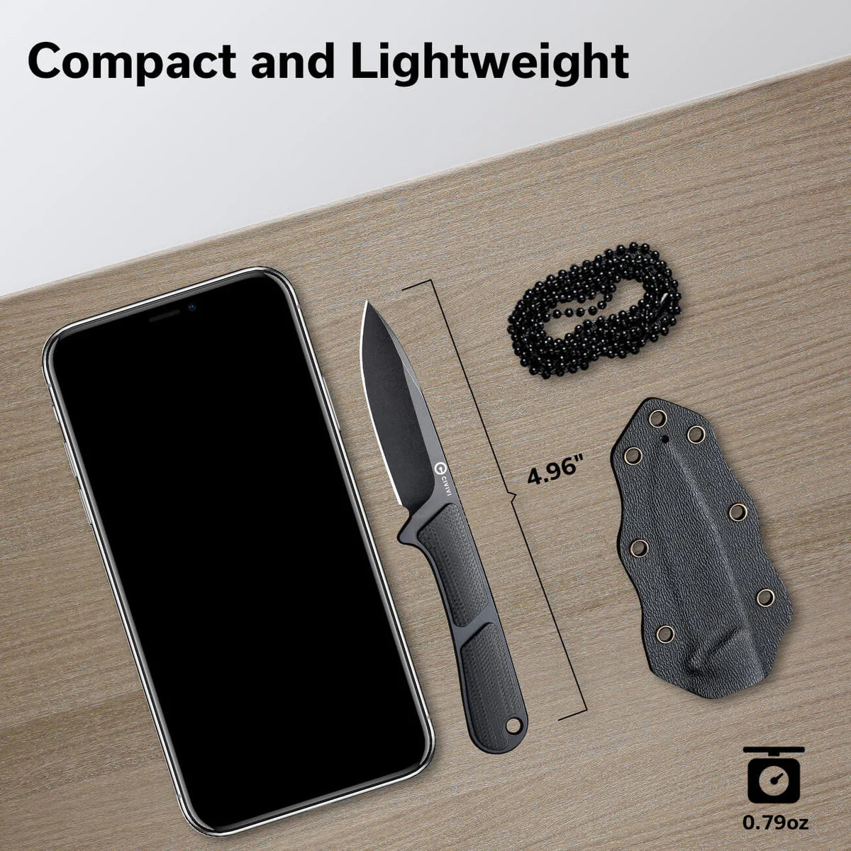 CIVIVI Mini Elementum Fixed Blade, G10 Black