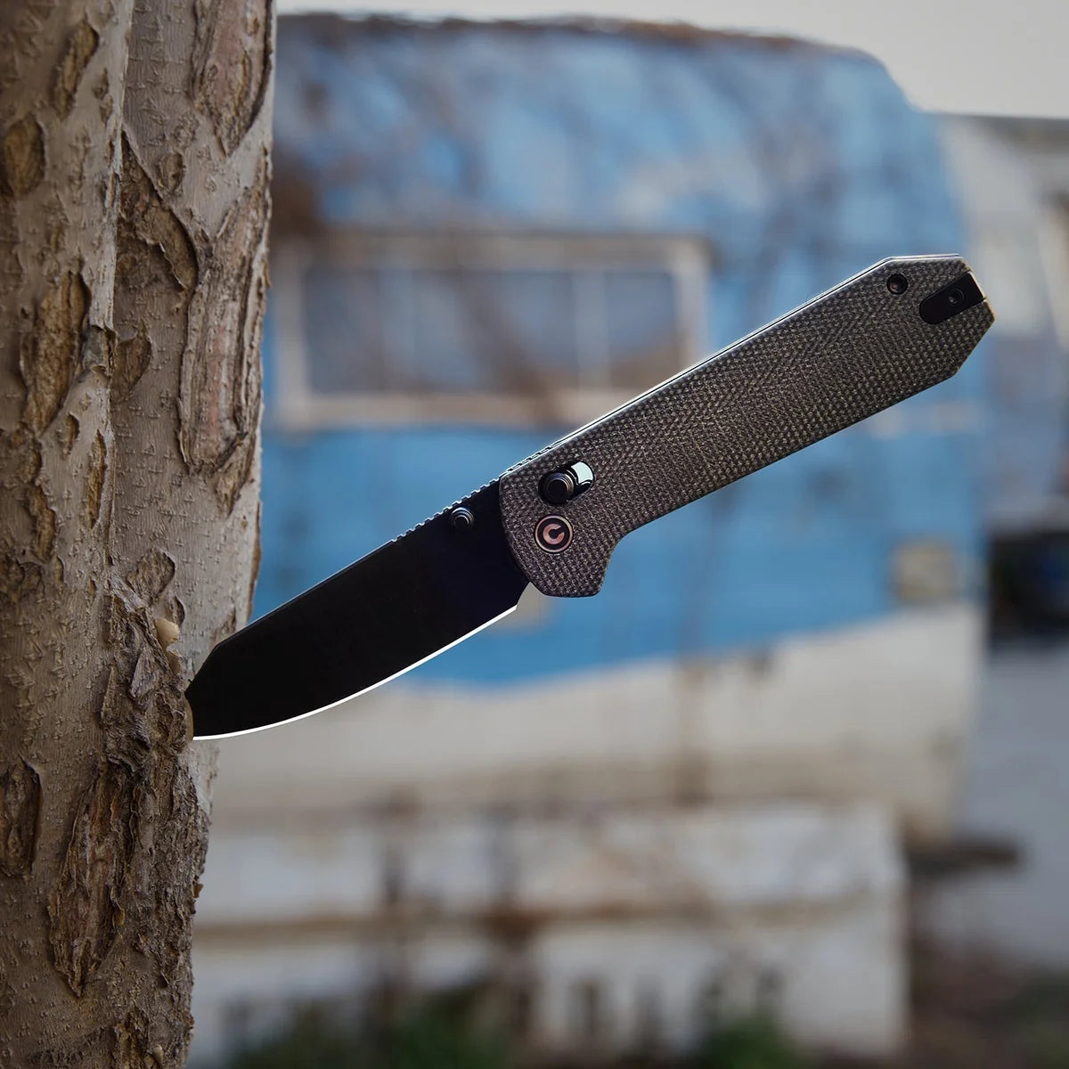 Civivi Over Yonder, Dark Green Canvas Micarta / Black Stonewashed