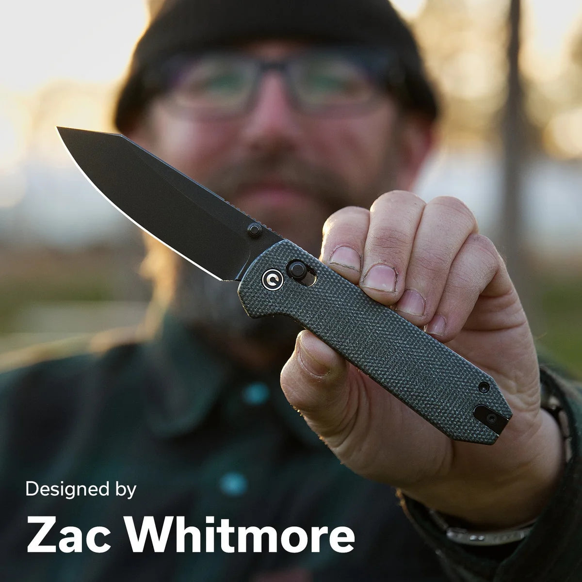 Civivi Over Yonder, Dark Green Canvas Micarta / Black Stonewashed