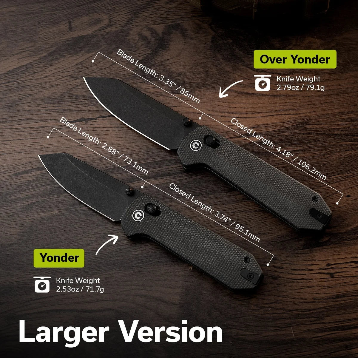 Civivi Over Yonder, Dark Green Canvas Micarta / Black Stonewashed