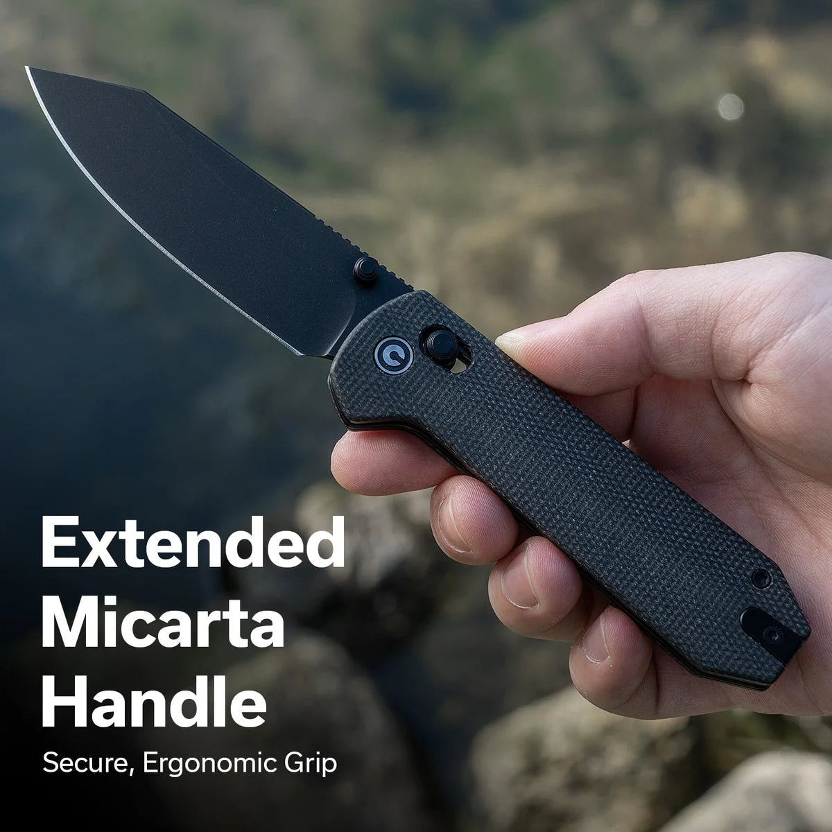 Civivi Over Yonder, Dark Green Canvas Micarta / Black Stonewashed