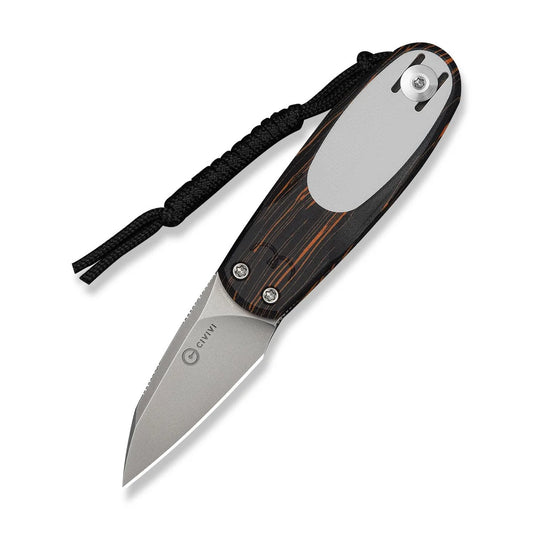 Civivi Purr, Orange, Black & White G10 / Stonewashed