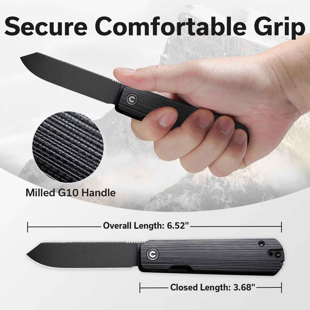 Civivi Sendy, Milled Black G10