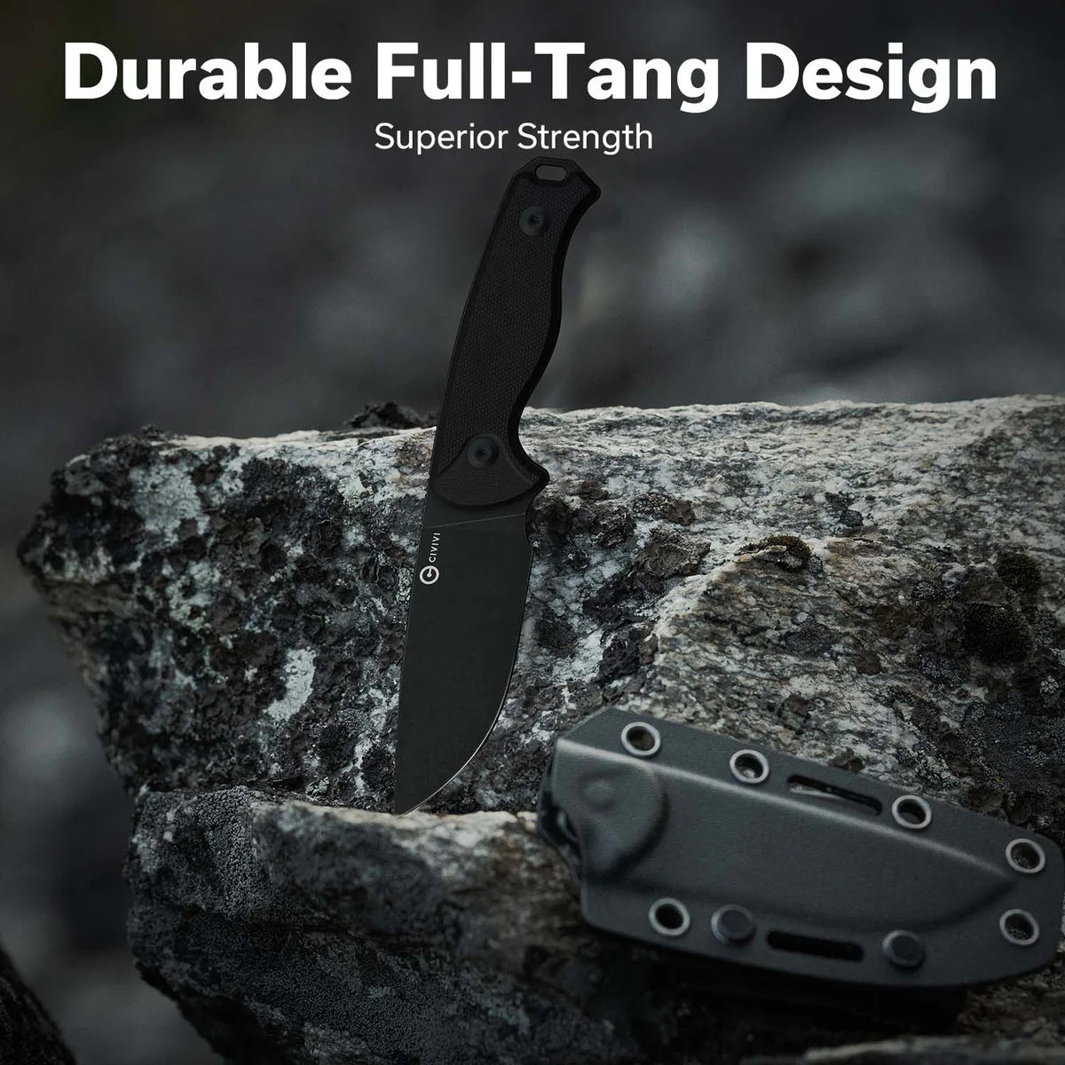 Civivi Timberbark Fixed Blade Black G10 / Black Stonewashed