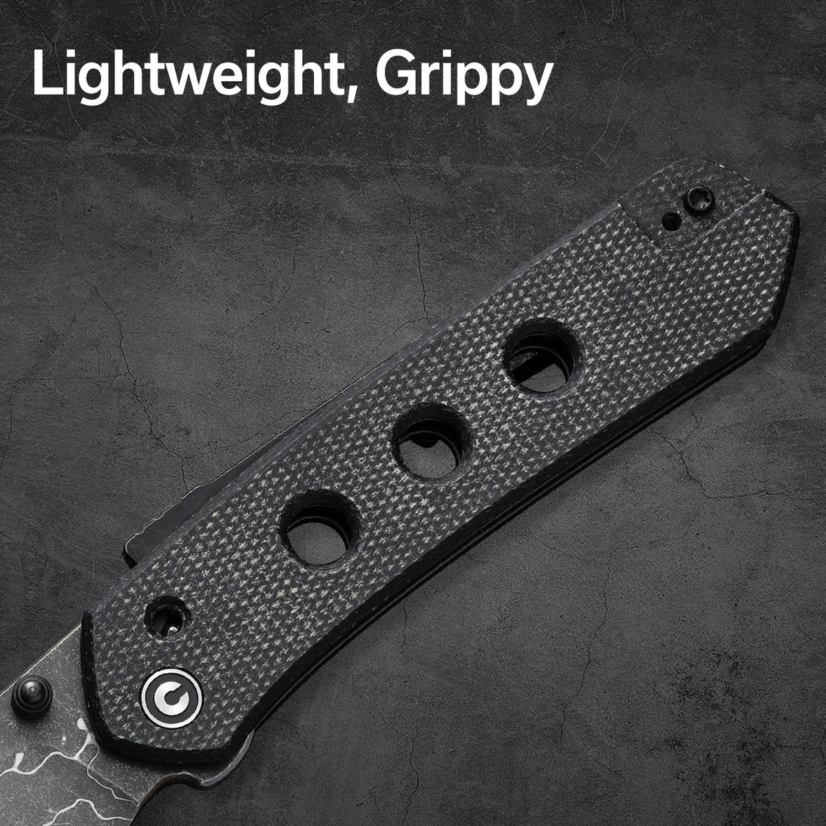 Civivi Vision FG Micarta Handle Damascus Blade, Black