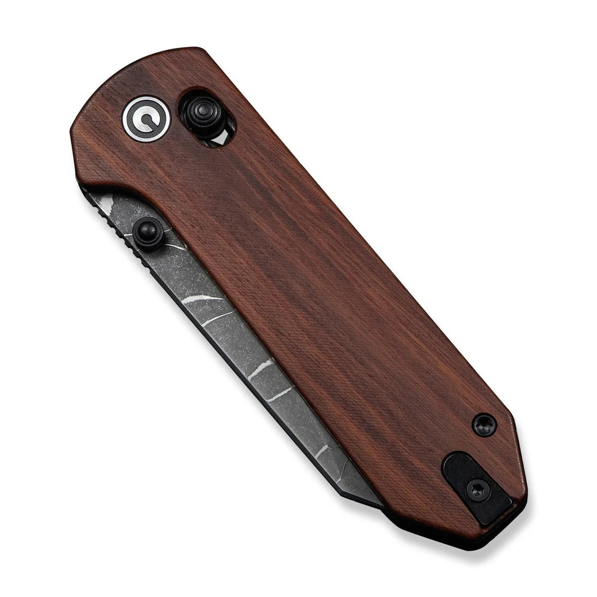 Civivi Yonder, Guibourtia Wood/Damascus (Jagged Pattern)